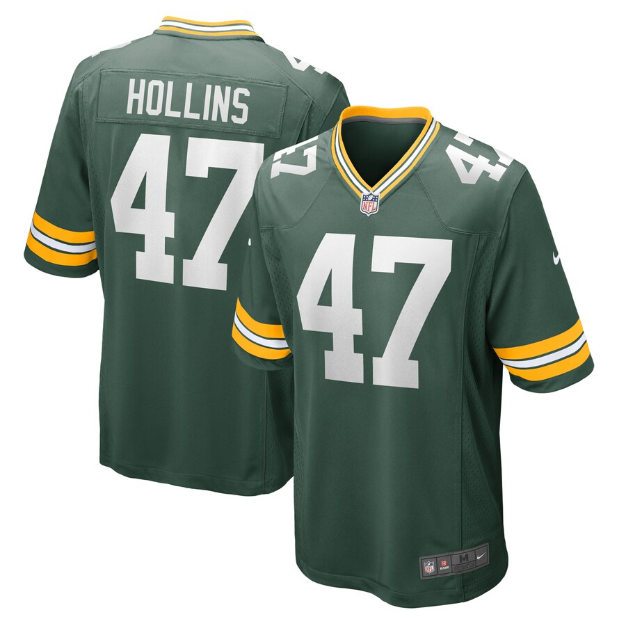 Men's Green Bay Packers Justin Hollins Nike Green Home Game Player Jersey - ujerseystore