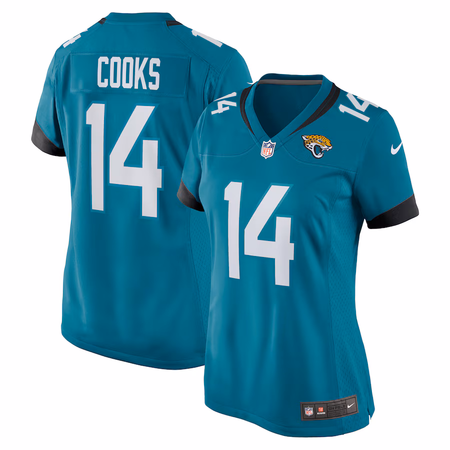 Women's Jacksonville Jaguars Elijah Cooks Nike  Teal Team Game Jersey - ujerseystore