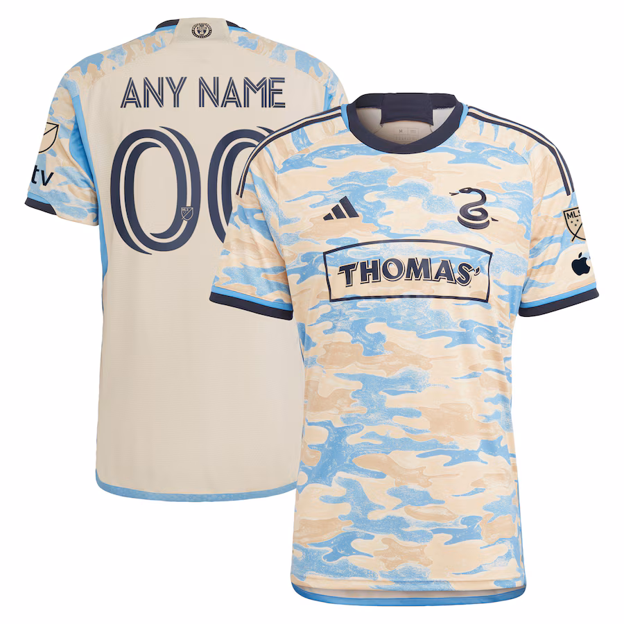 Men's Philadelphia Union adidas Tan 2023 For Philly Authentic Custom Jersey - ujerseystore