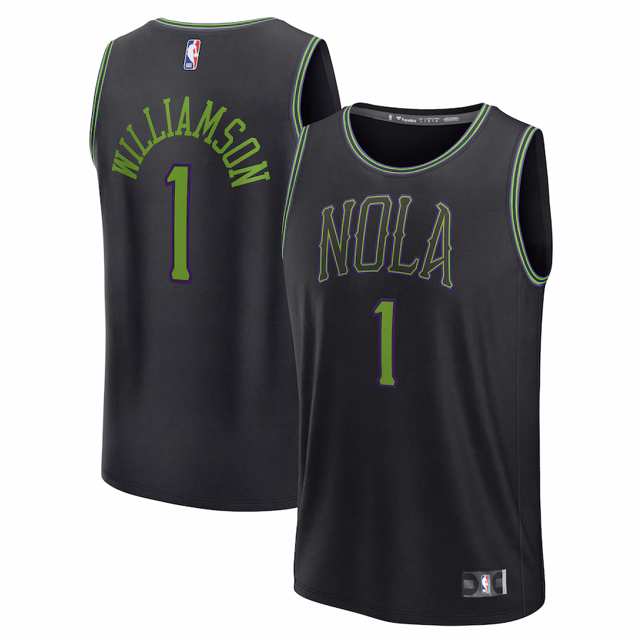Youth New Orleans Pelicans Zion Williamson Fanatics Black Fast Break Jersey - City Edition - ujerseystore