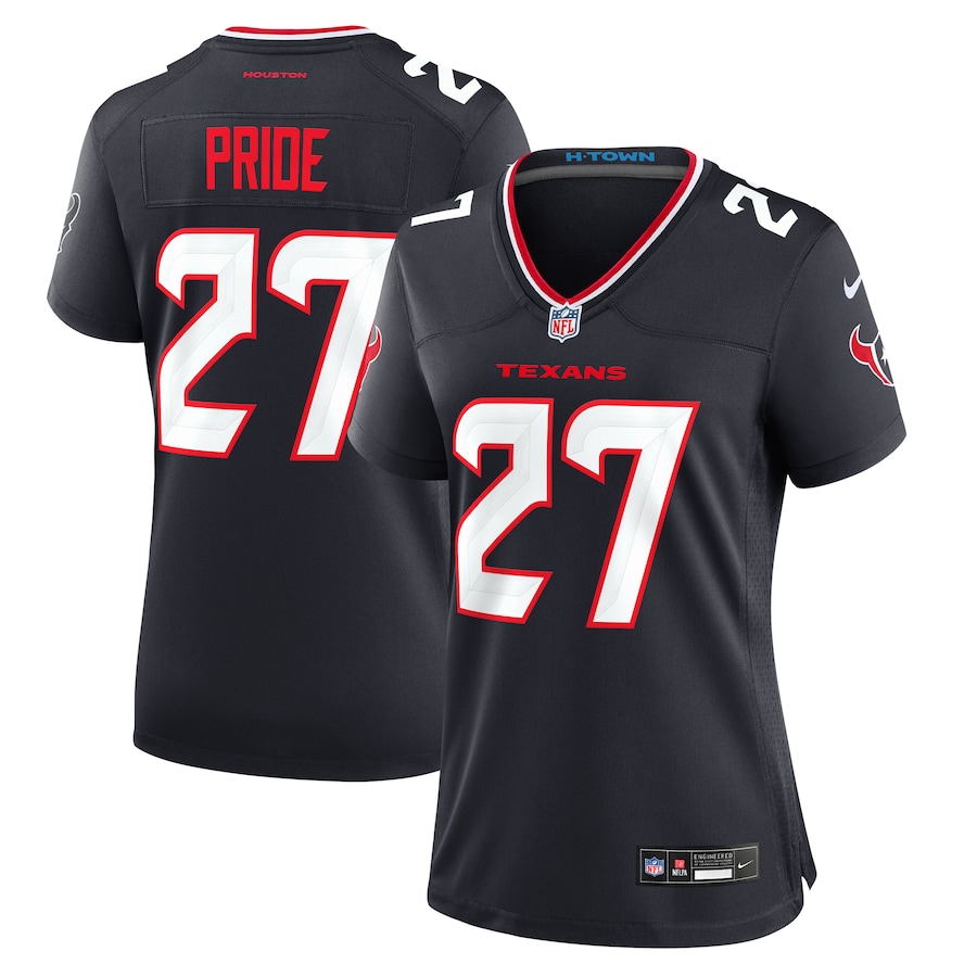 Women's Houston Texans Troy Pride Nike  Navy Team Game Jersey - ujerseystore