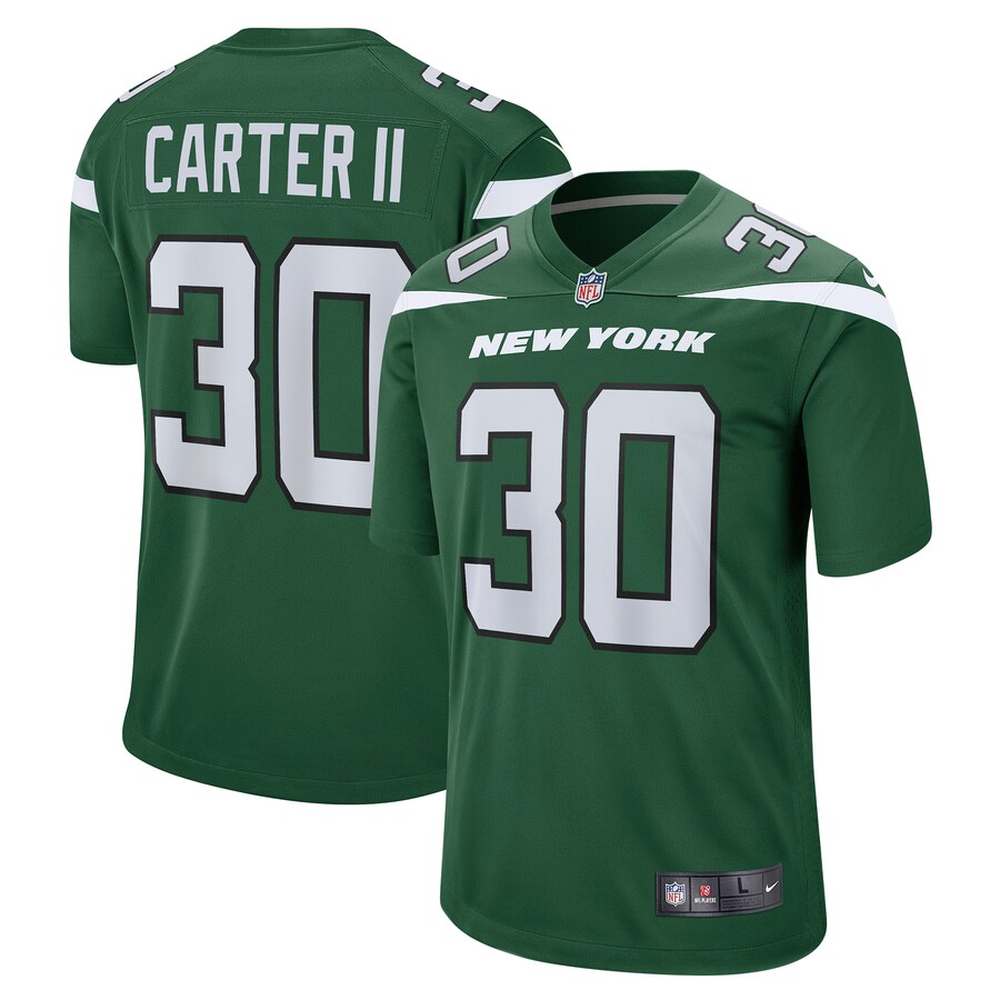 Men's New York Jets Michael Carter II Nike Gotham Green Game Jersey - ujerseystore