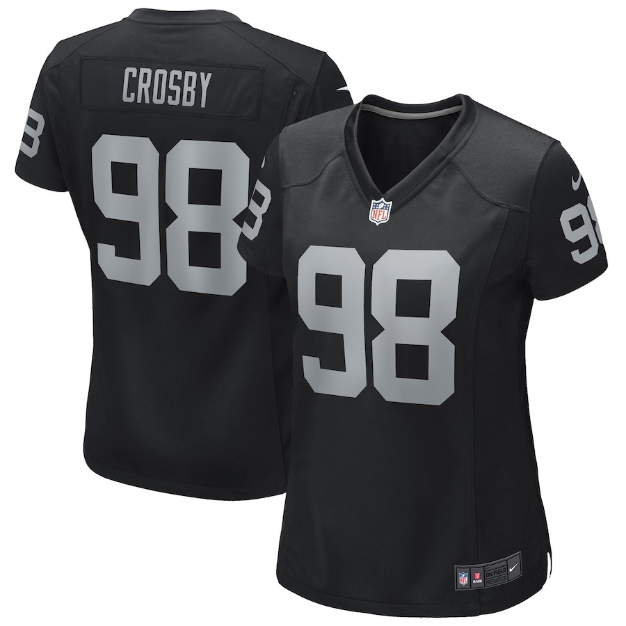 Women's Nike Maxx Crosby Black Las Vegas Raiders Jersey - ujerseystore