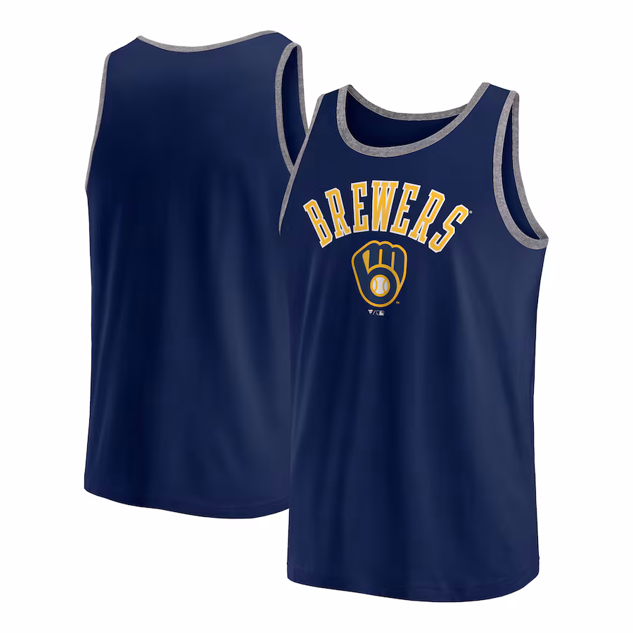 Men's Milwaukee Brewers Fanatics Navy Bet Tank Top - ujerseystore
