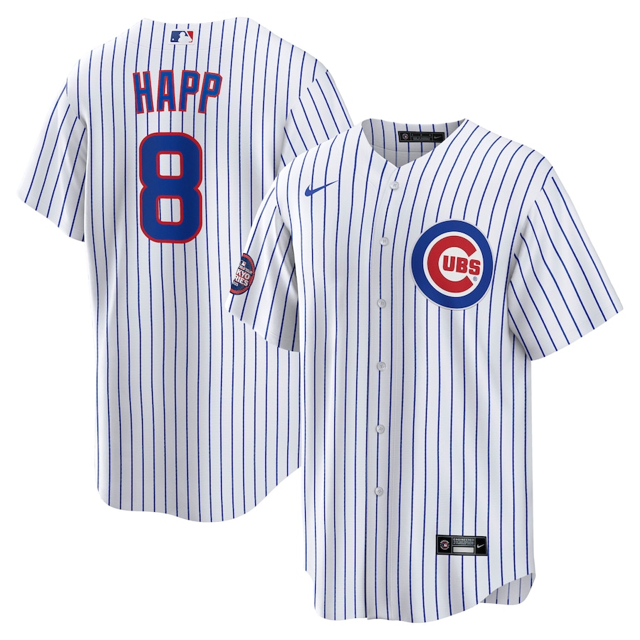 Men's Chicago Cubs Ian Happ Nike White 2025 MLB World Tour: Tokyo Series Home Replica Player Jersey - ujerseystore