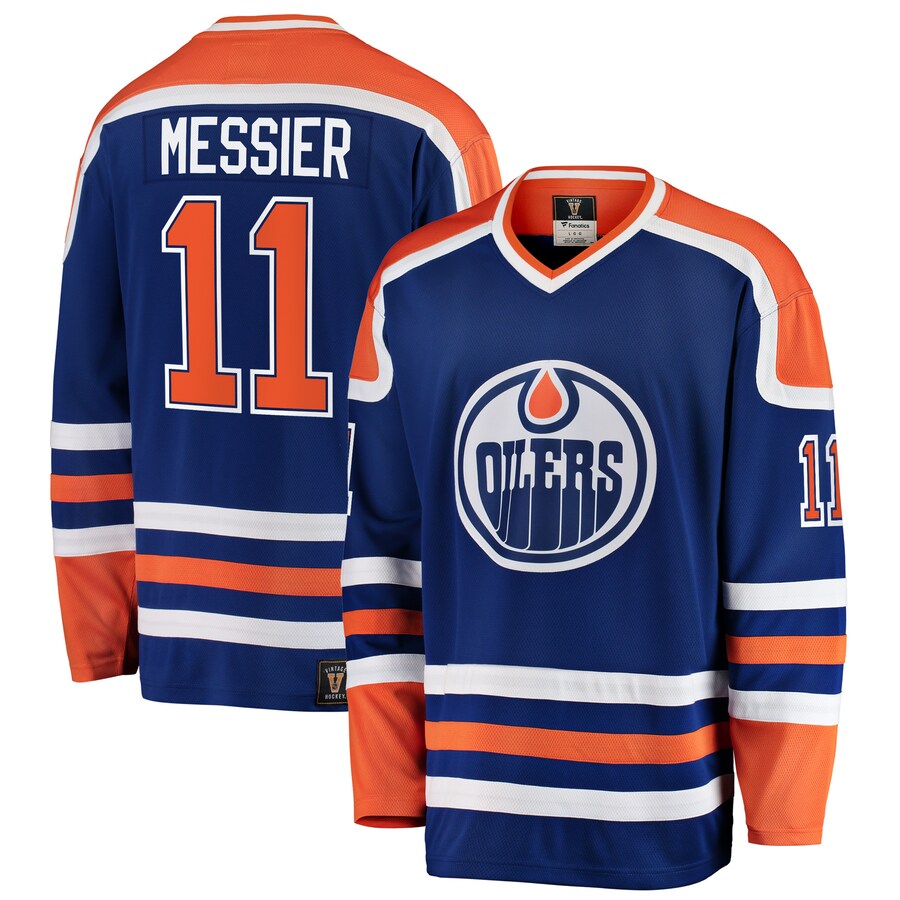 Men's Edmonton Oilers Mark Messier Fanatics Branded Blue Premier Breakaway Retired Player Jersey - ujerseystore