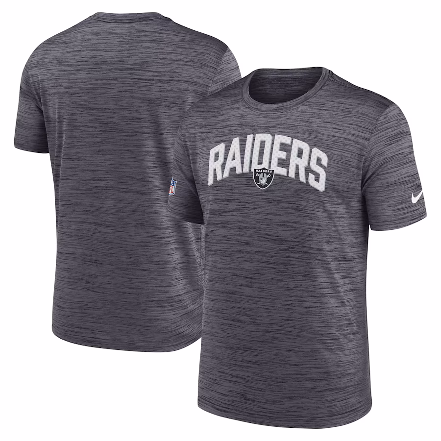 Men's Las Vegas Raiders Nike Black Sideline Velocity Athletic Stack Performance T-Shirt - ujerseystore