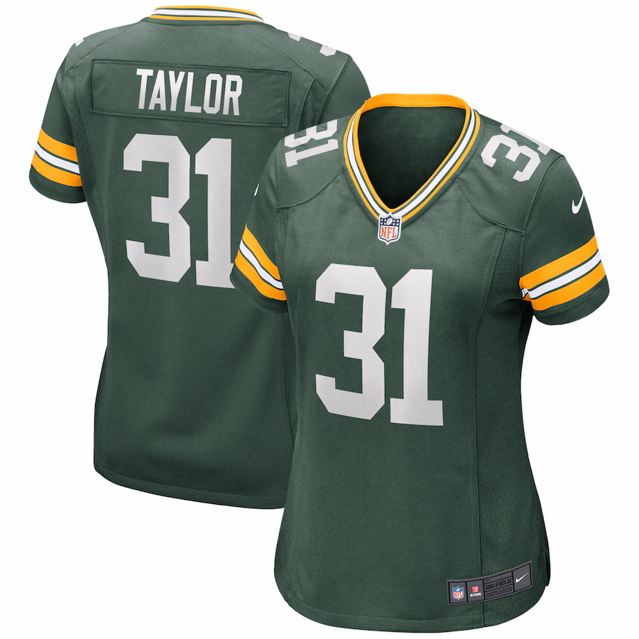 Women's Green Bay Packers Jim Taylor Nike Green Game Retired Player Jersey - ujerseystore