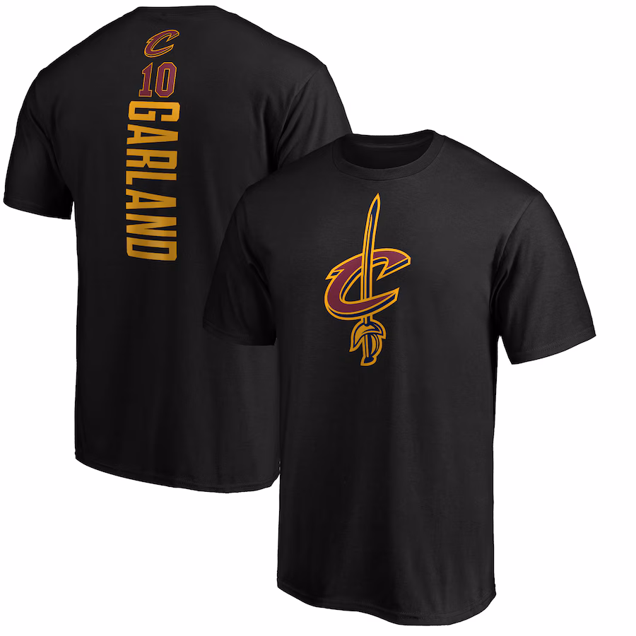 Men's Cleveland Cavaliers Darius Garland Black Playmaker Name & Number Team T-Shirt - ujerseystore