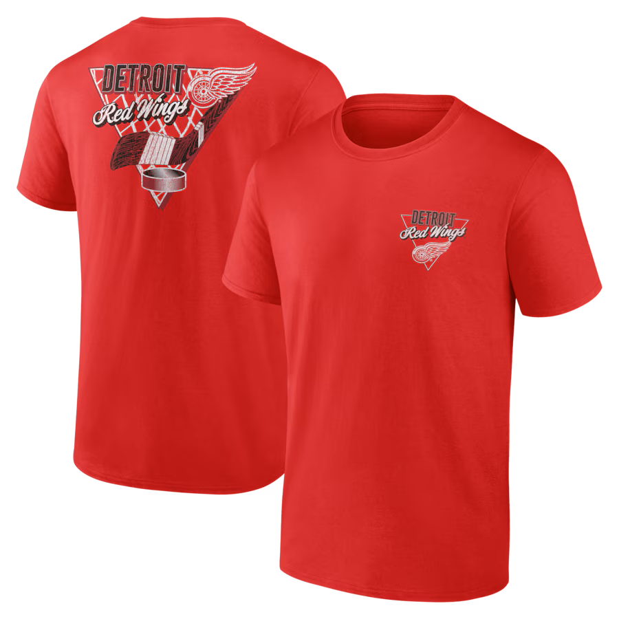 Men's Detroit Red Wings Red Net Slap T-Shirt - ujerseystore