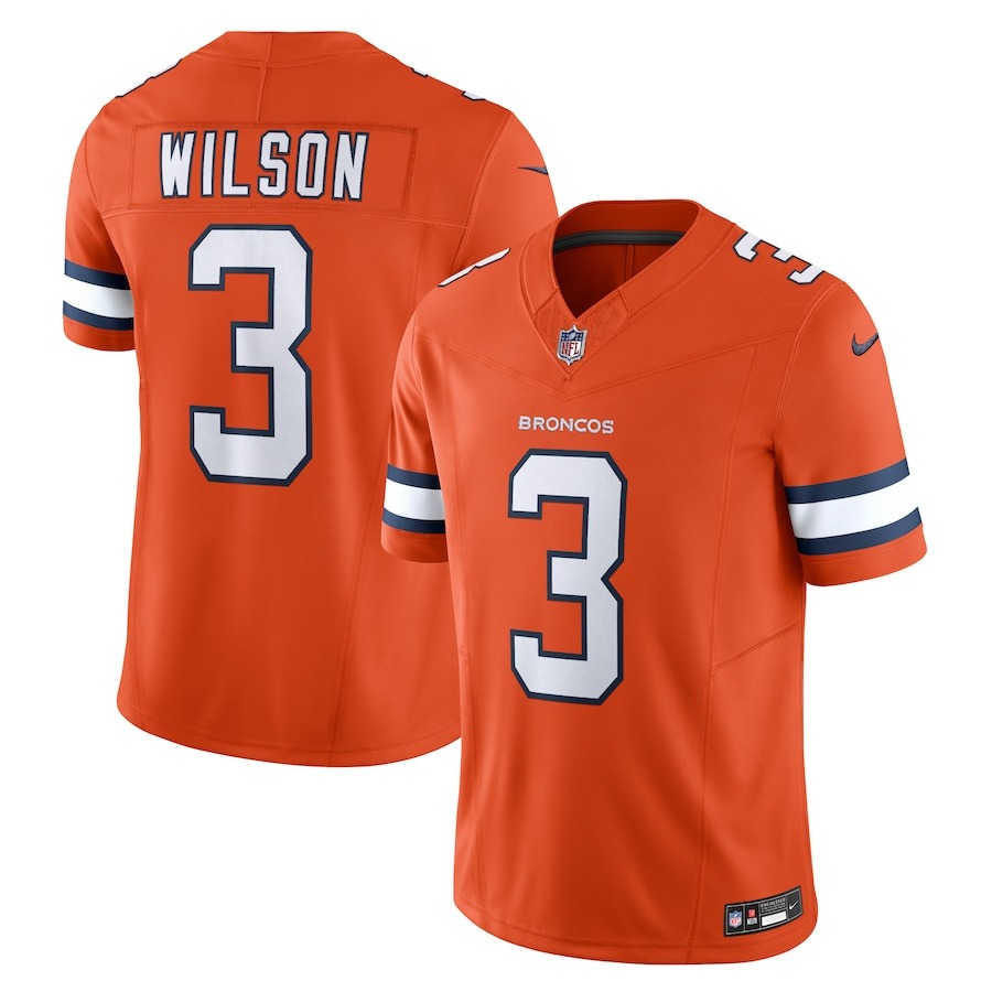 Men's Denver Broncos Russell Wilson Nike Orange Vapor F.U.S.E. Limited Jersey - ujerseystore