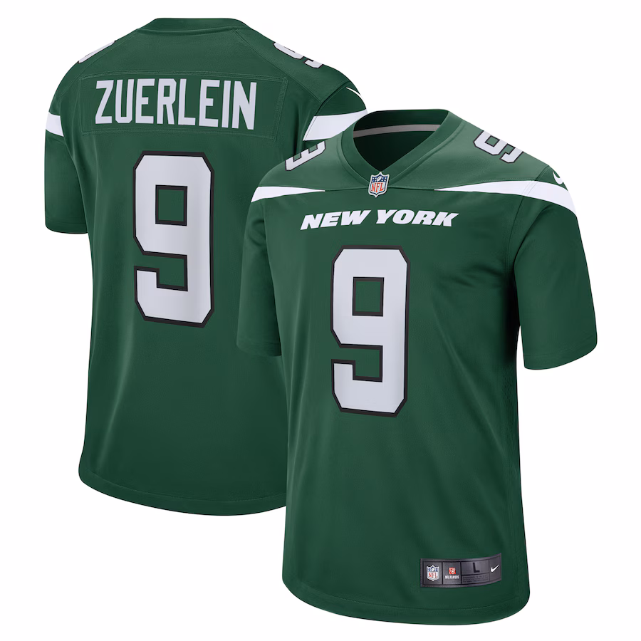 Men's New York Jets Greg Zuerlein Nike Gotham Green Team Game Jersey - ujerseystore