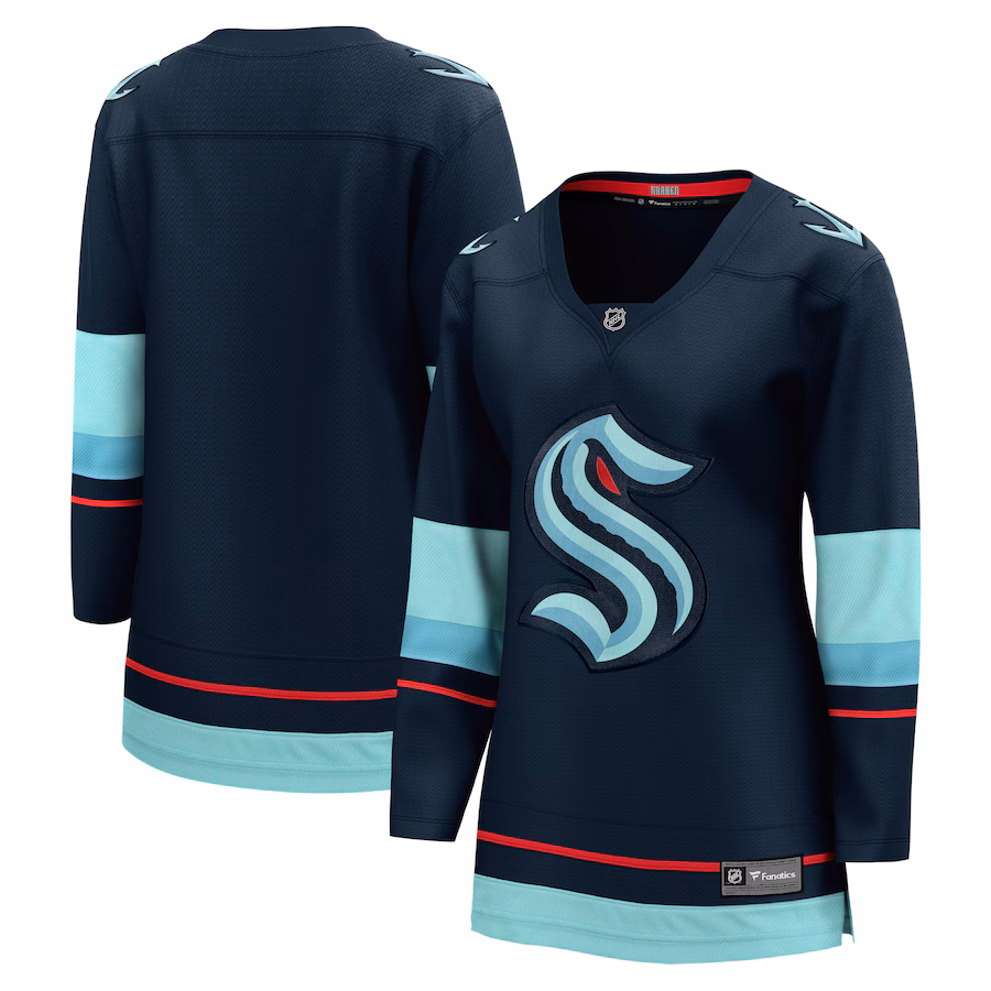 Women's Seattle Kraken Fanatics Navy Home Breakaway Jersey - ujerseystore