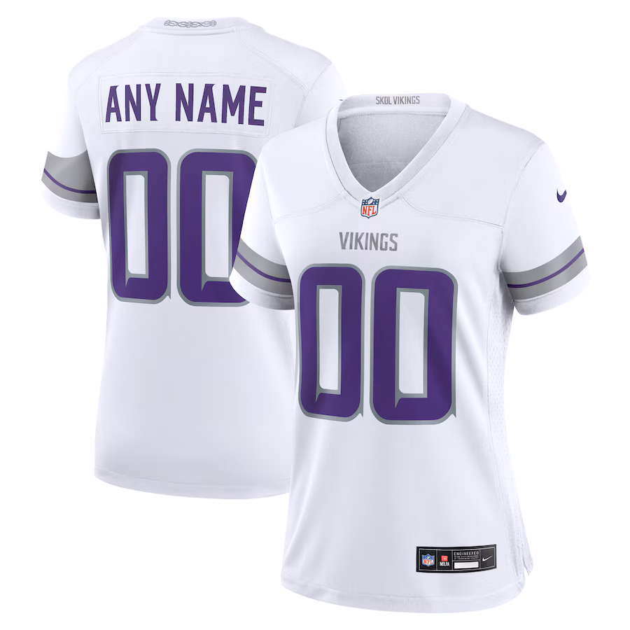 Women's Minnesota Vikings Nike White Alternate Custom Game Jersey - ujerseystore