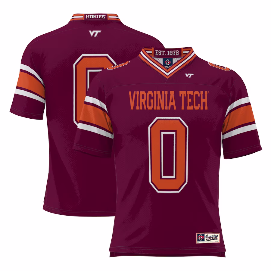 #0 Virginia Tech Hokies GameDay Greats Youth Football Jersey - Maroon - ujerseystore