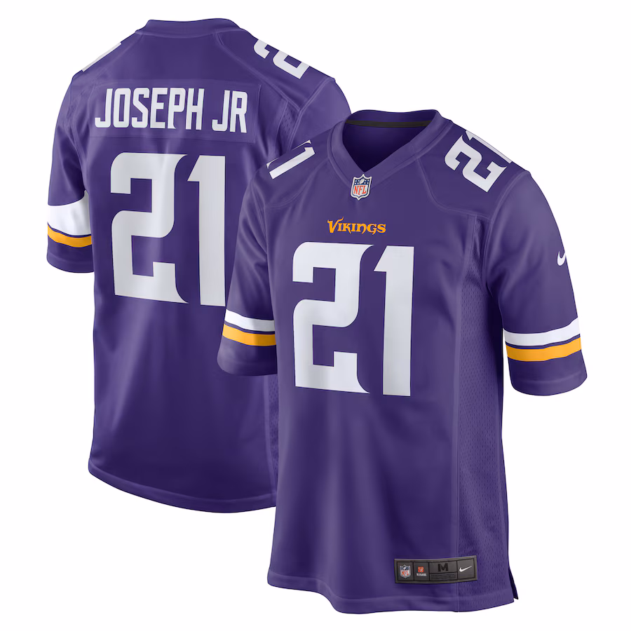 Men's Minnesota Vikings Kelvin Joseph Jr. Nike Purple Team Game Jersey - ujerseystore