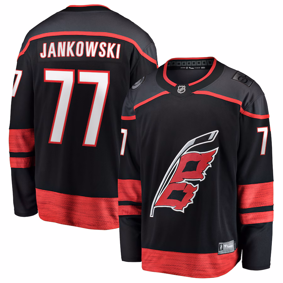 Men's Carolina Hurricanes Mark Jankowski Fanatics Black Home Breakaway Jersey - ujerseystore