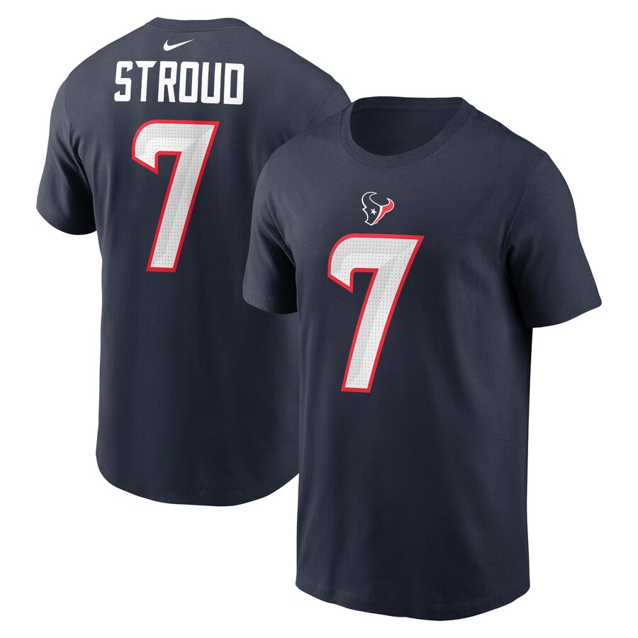 Youth Houston Texans C.J. Stroud Navy Nike Player Name & Number T-Shirt - ujerseystore