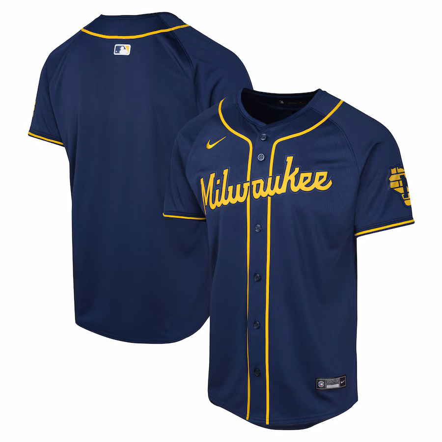 Youth Milwaukee Brewers Nike Navy Alternate Limited Jersey - ujerseystore