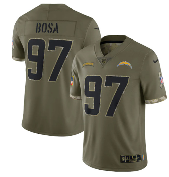 Men's Los Angeles Chargers #97 Joey Bosa 2022 Olive Salute To Service Limited Stitched Jersey - ujerseystore