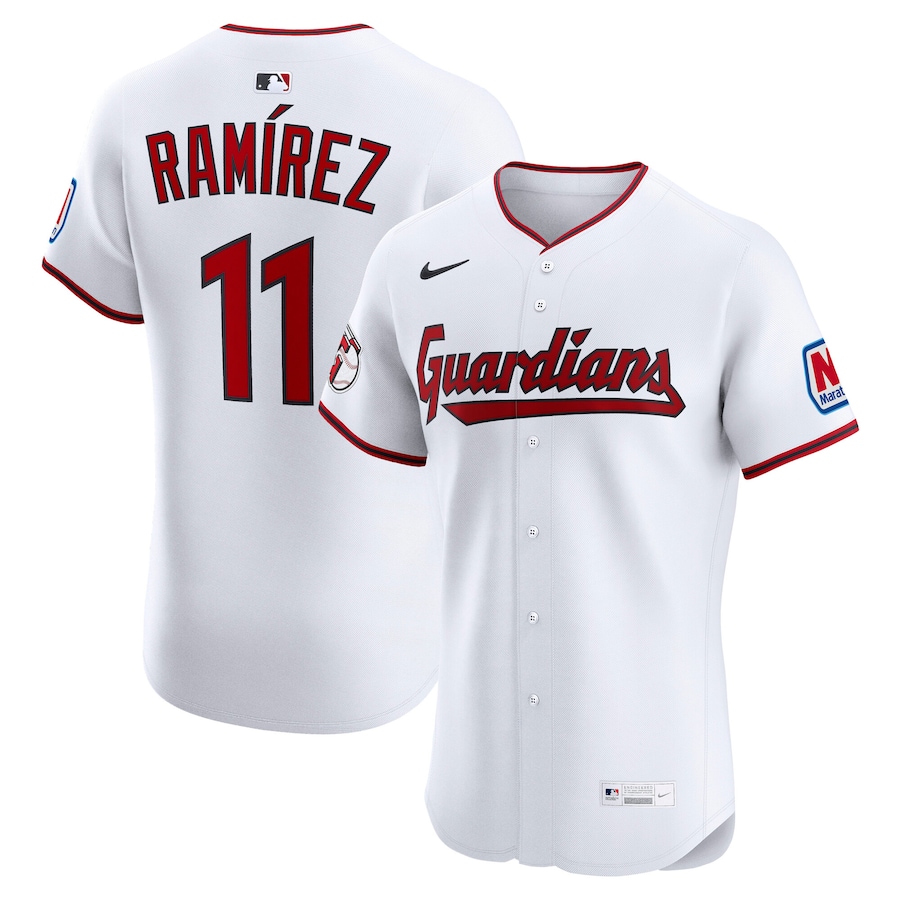 Men's Cleveland Guardians Jose Ramirez Nike White Home  Elite Jersey - ujerseystore