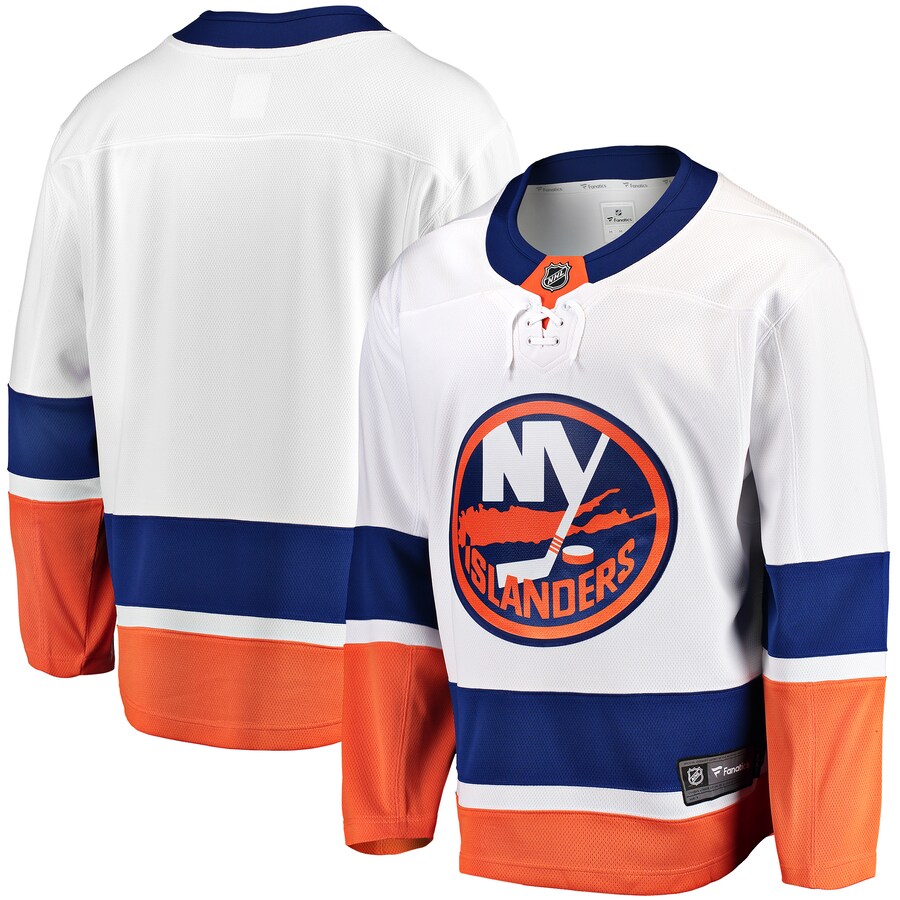 Men's New York Islanders Fanatics Branded White Breakaway Away Jersey - ujerseystore