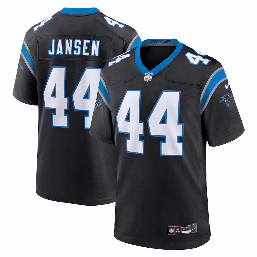 Men's Carolina Panthers J.J. Jansen Nike Black Team Game Jersey - ujerseystore