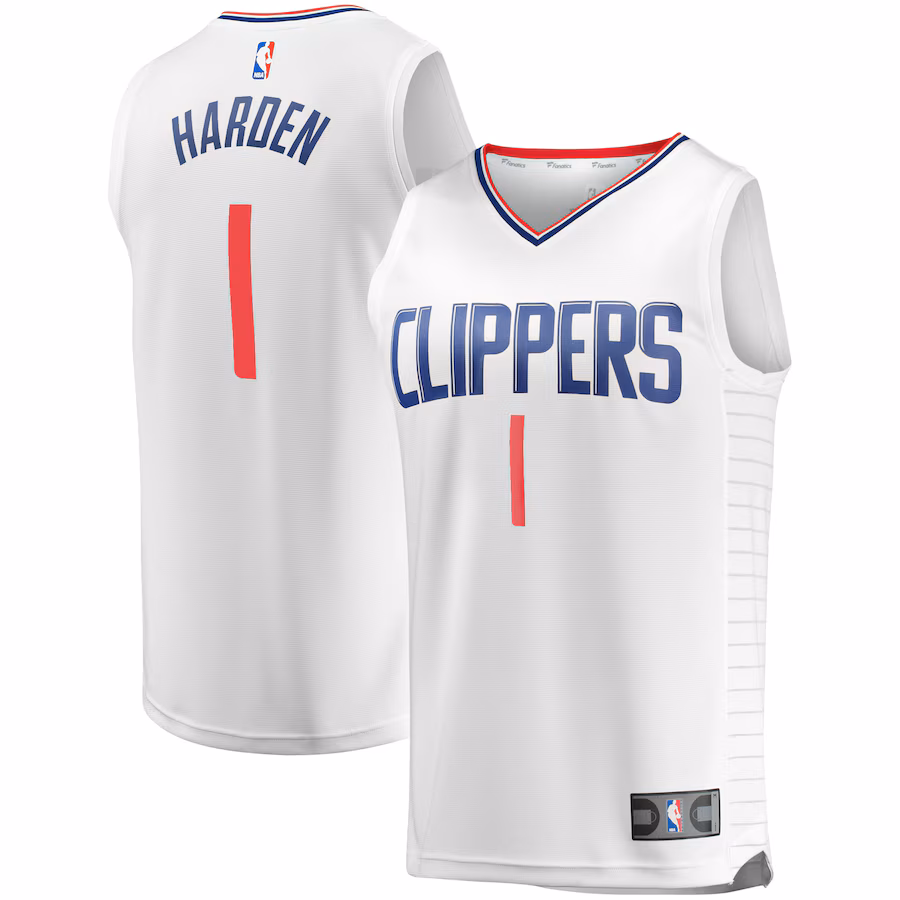 Youth LA Clippers James Harden Fanatics White Fast Break Player Jersey - Association Edition - ujerseystore