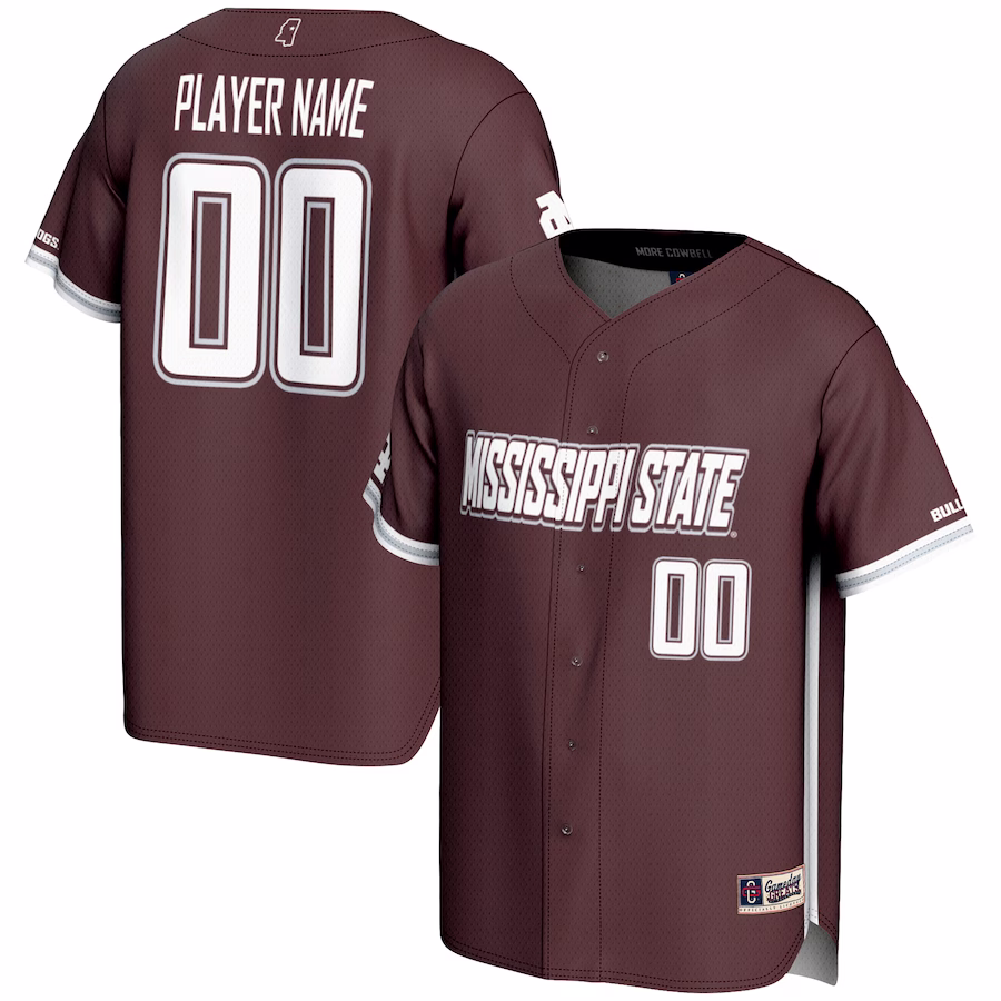 Mississippi State Bulldogs GameDay Greats NIL Pick-A-Player Lightweight Baseball Jersey - Maroon - ujerseystore