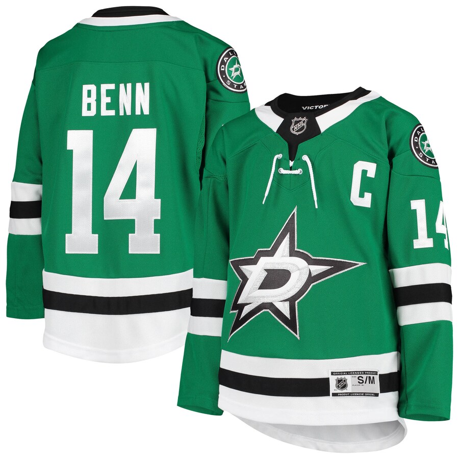 Youth Dallas Stars Jamie Benn Kelly Green Home Premier Player Jersey - ujerseystore