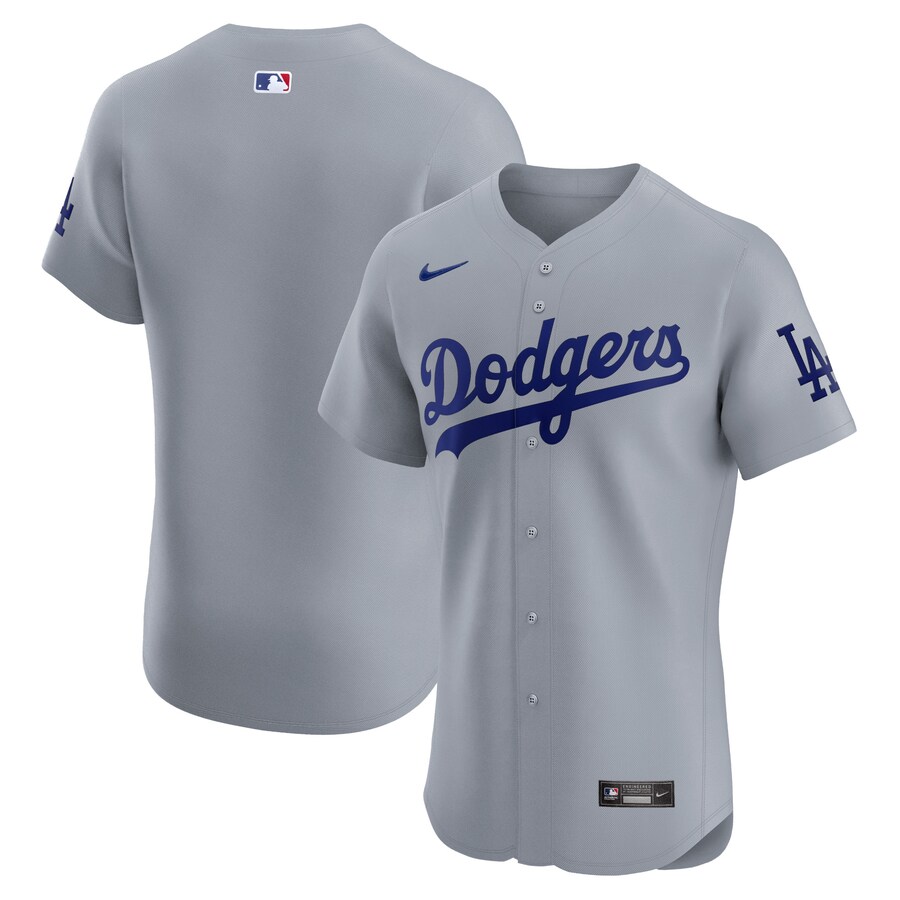 Men's Los Angeles Dodgers  Nike Gray Alternate Vapor Premier Elite Patch Jersey - ujerseystore