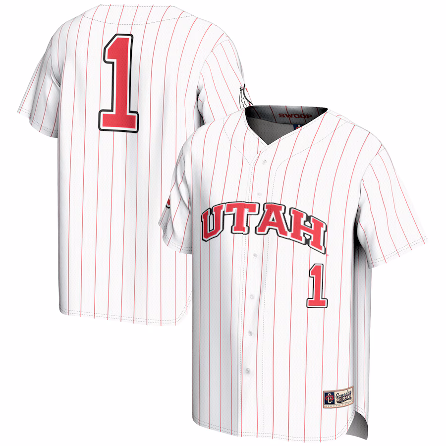 Men's GameDay Greats #1 White Utah Utes Lightweight Baseball Fashion Jersey - ujerseystore