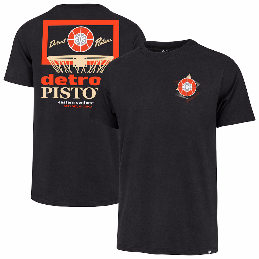 Men's Detroit Pistons  '47 Black City Edition Backboard T-Shirt - ujerseystore