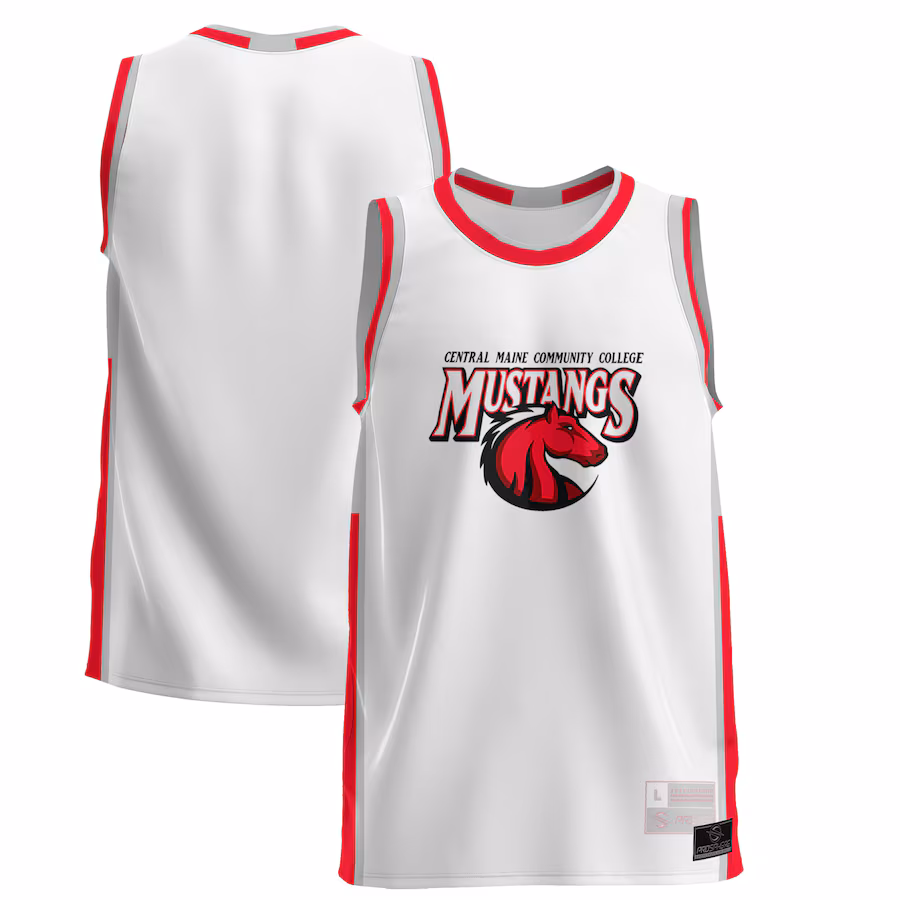 Men's ProSphere White Central Maine Community College Basketball Jersey - ujerseystore