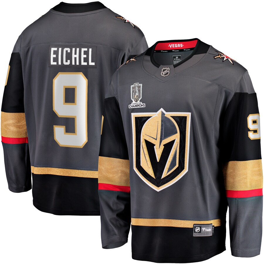 Men's Vegas Golden Knights Jack Eichel Fanatics Branded Black 2023 Stanley Cup Champions Alternate Breakaway Player Jersey - ujerseystore