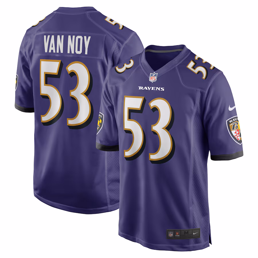 Men's Baltimore Ravens Kyle Van Noy Nike Purple Team Game Jersey - ujerseystore