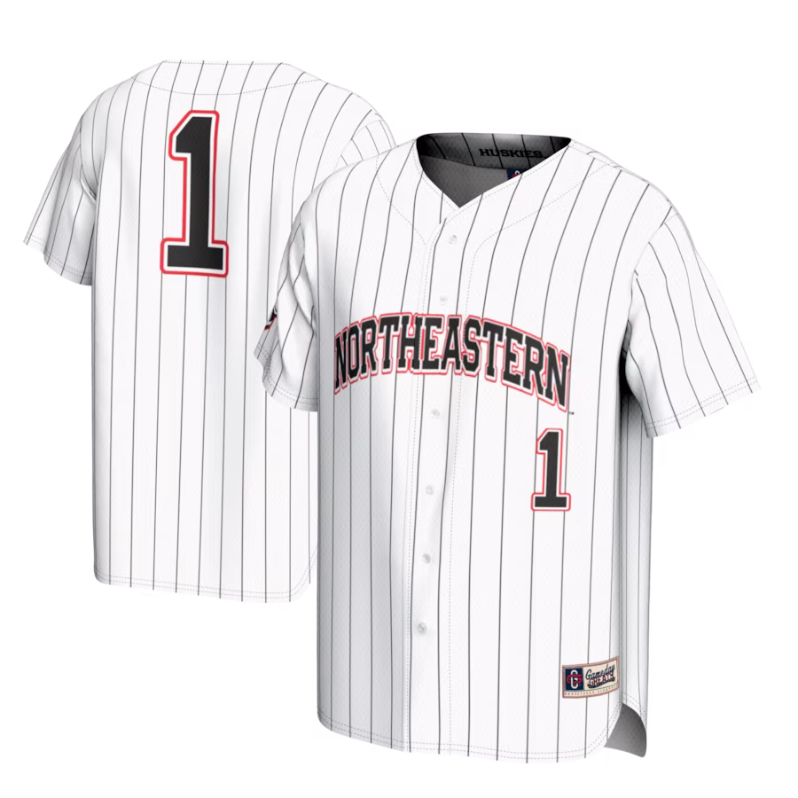 #1 Northeastern Huskies GameDay Greats Youth Lightweight Baseball Fashion Jersey - White - ujerseystore