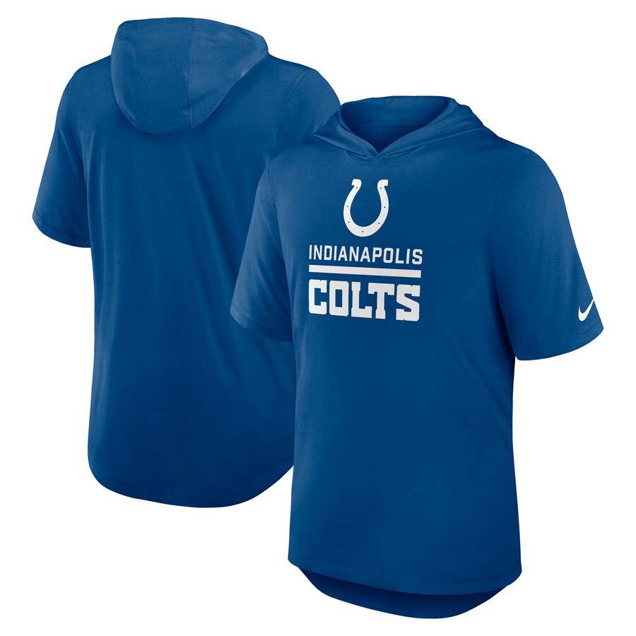 Men's Indianapolis Colts Nike Royal Lockup Tri-Blend Hoodie T-Shirt - ujerseystore