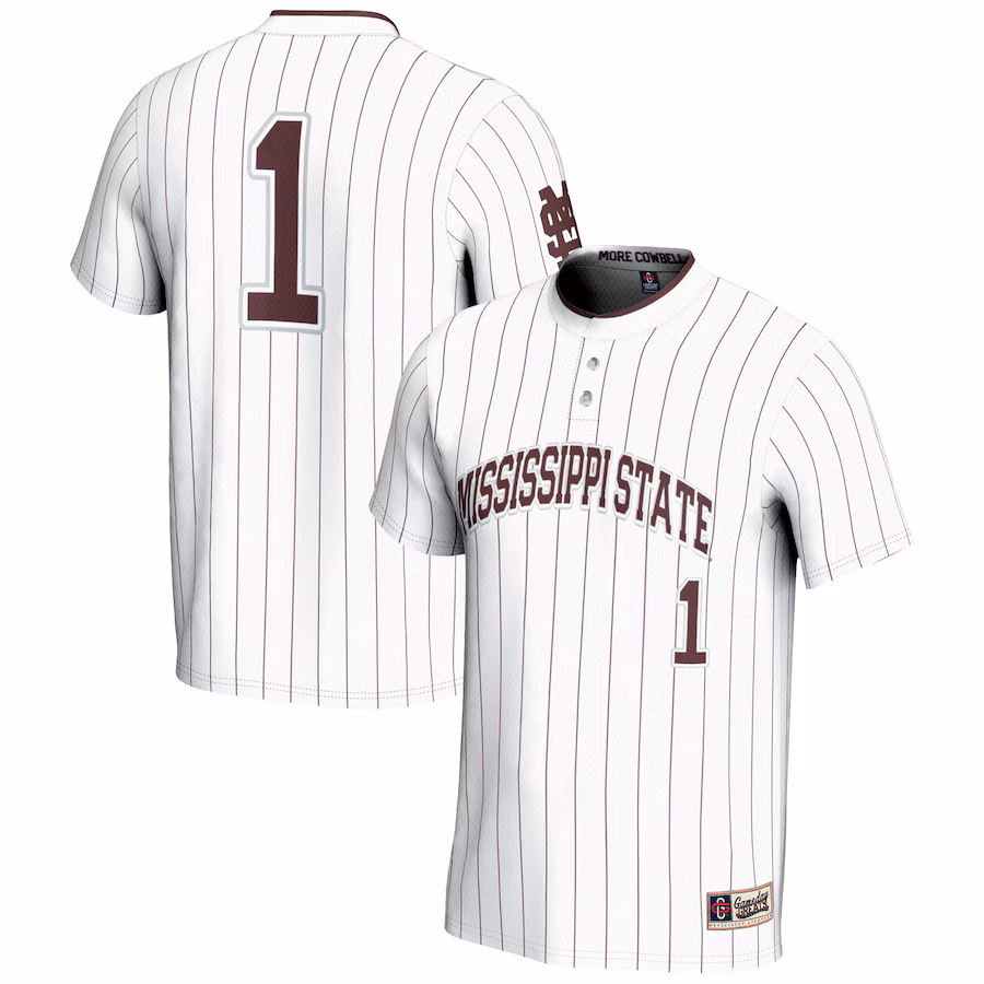 Youth GameDay Greats #1 White Mississippi State Bulldogs Lightweight Softball Jersey - ujerseystore