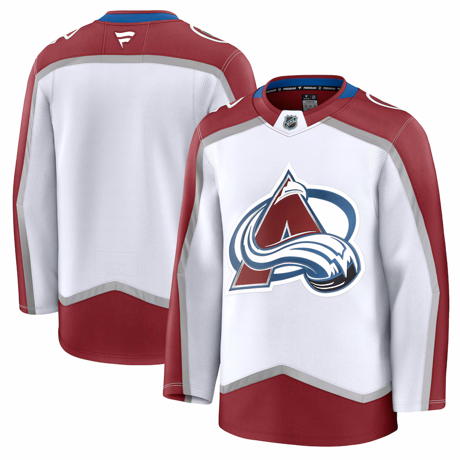 Men's Colorado Avalanche Fanatics White Away Premium Jersey - ujerseystore