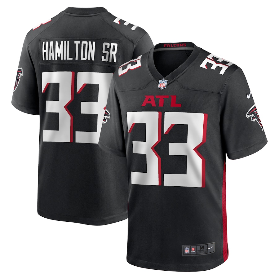 Men's Atlanta Falcons Antonio Hamilton Sr. Nike Black Team Game Jersey - ujerseystore