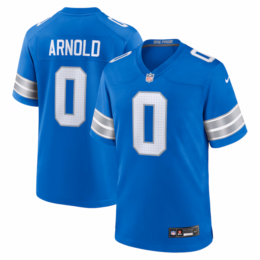 Men's Detroit Lions Terrion Arnold Nike Blue Player Game Jersey - ujerseystore
