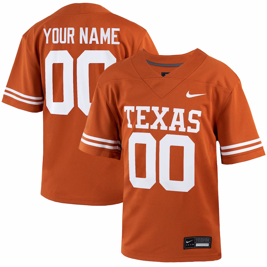 Texas Longhorns Nike Youth Custom Football Game Jersey – Texas Orange - ujerseystore