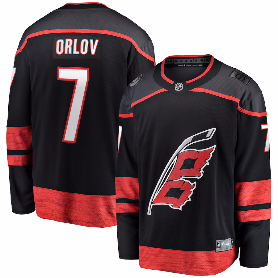 Men's Carolina Hurricanes Dmitry Orlov Fanatics Black Home Breakaway Jersey - ujerseystore