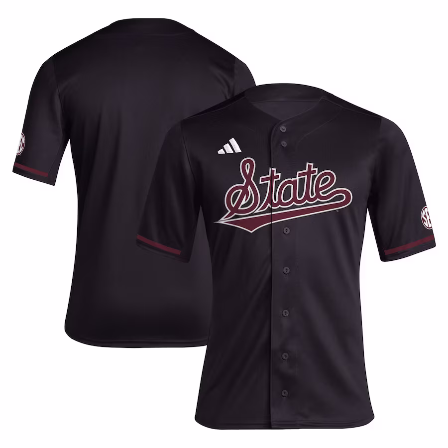 Mississippi State Bulldogs adidas Replica Baseball Jersey - Black - ujerseystore