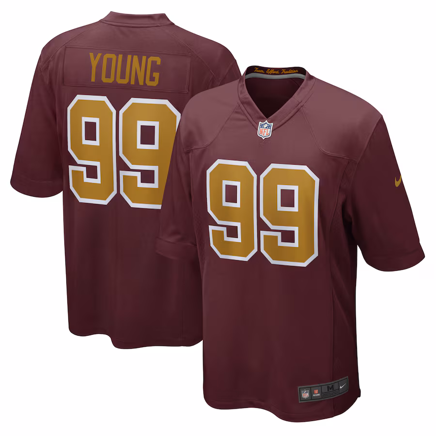 Men's Washington Football Team Chase Young Nike Burgundy Alternate Game Jersey - ujerseystore
