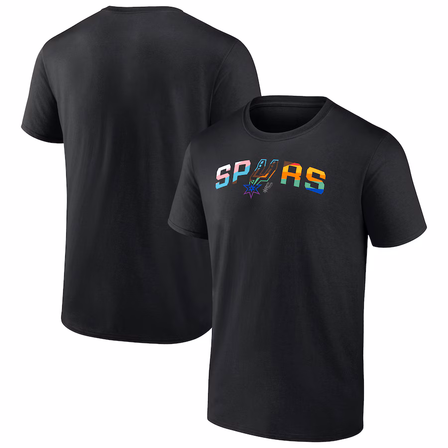 Men's San Antonio Spurs Black Pride T-Shirt - ujerseystore