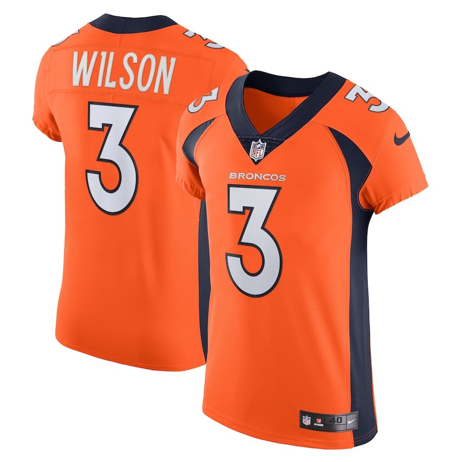 Men's Denver Broncos Russell Wilson Nike Orange Vapor Elite Jersey - ujerseystore