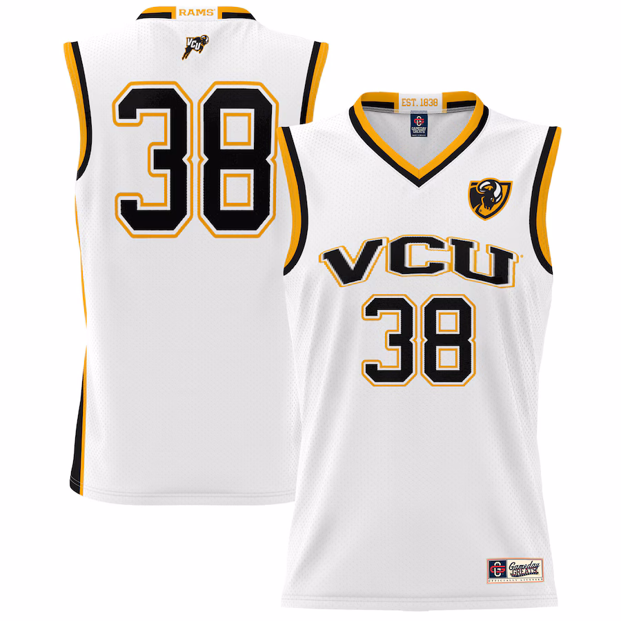 Youth GameDay Greats #38 White VCU Rams Lightweight Basketball Jersey - ujerseystore