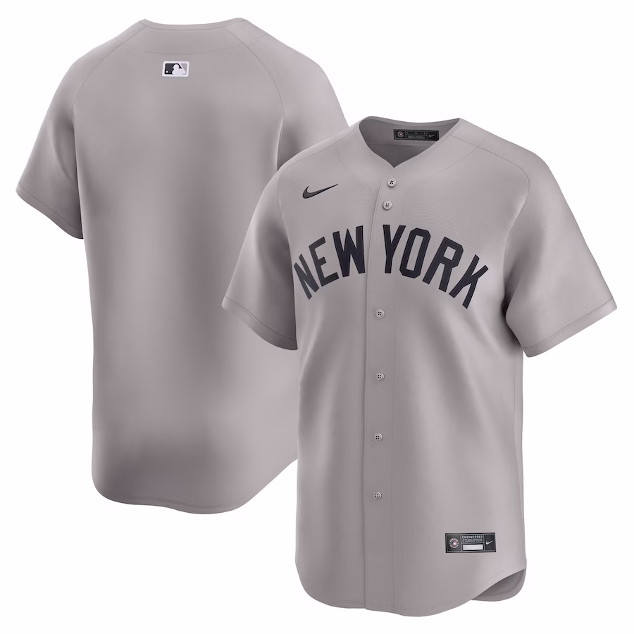 Men's New York Yankees  Nike Gray Away Limited Jersey - ujerseystore